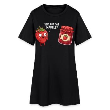 Es-tu la fille à la confiture de fraises drôle - Robe T-shirt Femme - noir - Devant