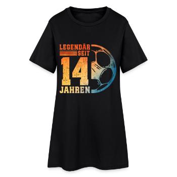 14e anniversaire Football 14 ans Jeunes Adolescents - Robe T-shirt Femme - noir - Devant