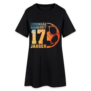 17e anniversaire Football 17 ans Jeunes garçons - Robe T-shirt Femme - noir - Devant