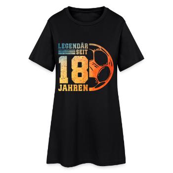 18e anniversaire Football 18 ans Jeunes garçons - Robe T-shirt Femme - noir - Devant
