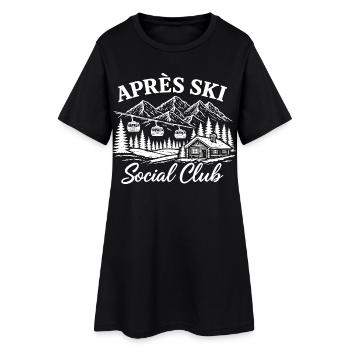 Après Ski Social Club Vintage Retro Alps Ski Hut - Robe T-shirt Femme - noir - Devant