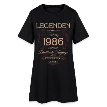 Cadeau pour le 40e anniversaire Mars 1986 Vintage Rétro - Robe T-shirt Femme - noir - Devant