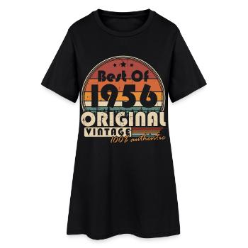 Cadeau d’anniversaire original vintage de 1956 - Robe T-shirt Femme - noir - Devant