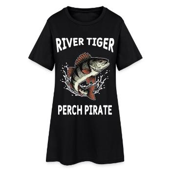Fishing Perch River Tiger - Women’s T-Shirt Dress - black - Front