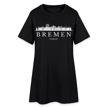 Bremer Skyline, Bremen, Deutschland - Frauen T-Shirt-Kleid - Schwarz - Vorne