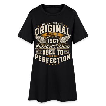 Cadeau d’anniversaire original vintage de 1961 - Robe T-shirt Femme - noir - Devant