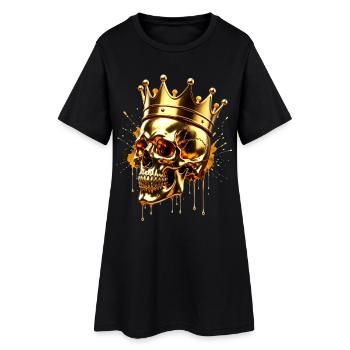 GOLDEN IMPERIAL SKULL - Frauen T-Shirt-Kleid - Schwarz - Vorne