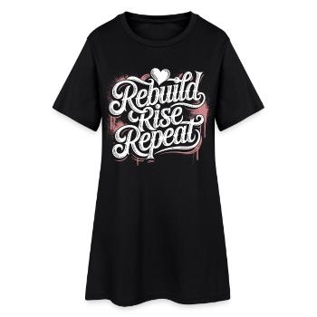 T-shirt Motivation Persévérance – Puissance & Concentration - Robe T-shirt Femme - noir - Devant