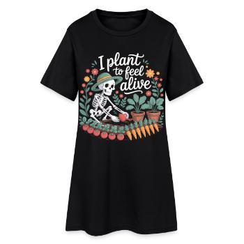 T-shirt humoristique de jardin – Plantes squelettiques, légumes - Robe T-shirt Femme - noir - Devant
