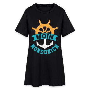 Vacances en mer du Nord MOIN NORDDEICH Drôle - Robe T-shirt Femme - noir - Devant
