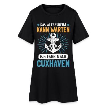 Papi MAISON DE RETRAITE PEUT ATTENDRE, JE VAIS - Robe T-shirt Femme - noir - Devant