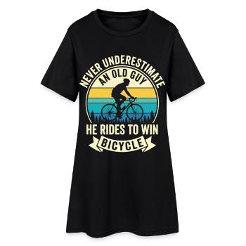 Ne sous-estimez jamais le motif du vélo des vieux - Robe T-shirt Femme - noir - Devant