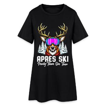 Apres Ski Party Team On Tour - Frauen T-Shirt-Kleid - Schwarz - Vorne