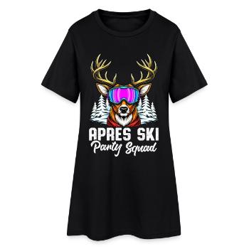 Équipe de fête après-ski - Robe T-shirt Femme - noir - Devant
