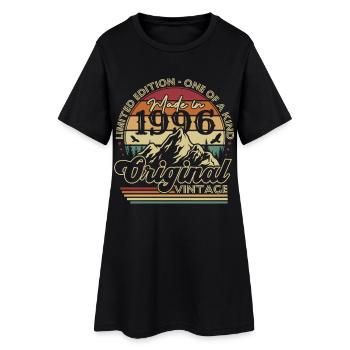 Cadeau d’anniversaire original vintage vintage 1996 - Robe T-shirt Femme - noir - Devant