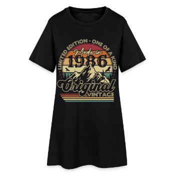 Cadeau d’anniversaire vintage original de 1986 - Robe T-shirt Femme - noir - Devant