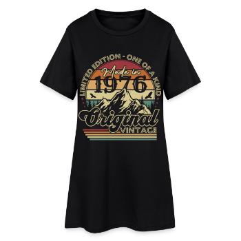 Cadeau d’anniversaire vintage original de 1976 - Robe T-shirt Femme - noir - Devant
