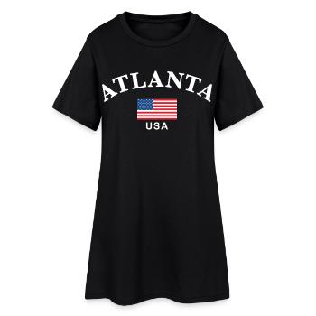 Atlanta, États-Unis - Robe T-shirt Femme - noir - Devant
