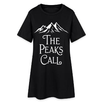 The Peaks Call Mountains Hiking Nature Adventure - Women’s T-Shirt Dress - black - Front