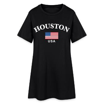 Houston, États-Unis - Robe T-shirt Femme - noir - Devant