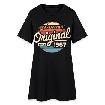 Février 1967 Cadeau d’anniversaire Février 1967 - Robe T-shirt Femme - noir - Devant