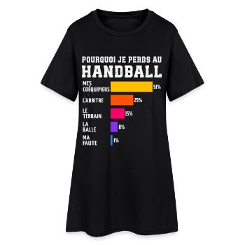 Pourquoi Je Perds Au handball  - Robe T-shirt Femme - noir - Devant