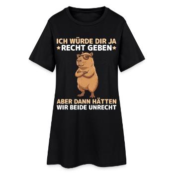 Capybara disant : Alors nous aurions tous les deux tort - Robe T-shirt Femme - noir - Devant