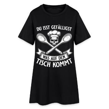 Tu manges ce qui est sur la table - Koch Totenkopf - Robe T-shirt Femme - noir - Devant