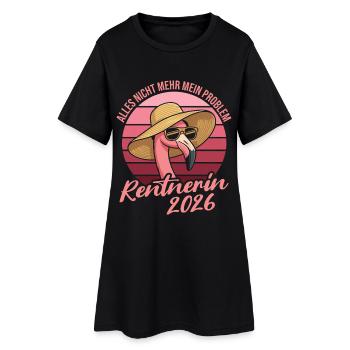 Pensioner 2026 Flamingo Not my problem - Women’s T-Shirt Dress - black - Front