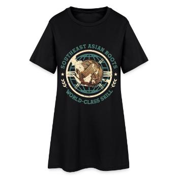 Sépak Takraw Racines d’Asie du Sud-Est - Robe T-shirt Femme - noir - Devant