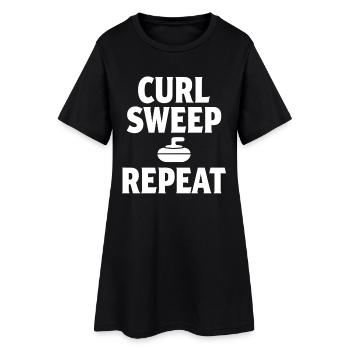 Curl Sweep Répétition du Curling Sports de glace Sports de glace - Robe T-shirt Femme - noir - Devant