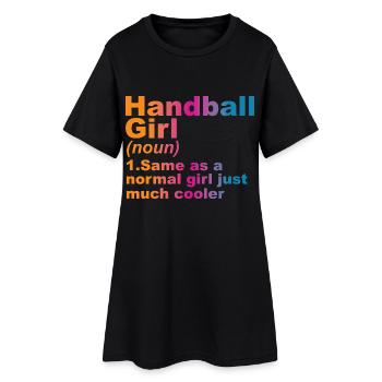 Joueur de handball - Robe T-shirt Femme - noir - Devant