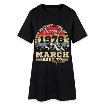 Mars 1976 Vintage Retro Cadeau d'anniversaire - Robe T-shirt Femme - noir - Devant