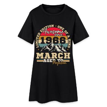 März 1966 Vintage Retro Geburtstagsgeschenk - Frauen T-Shirt-Kleid - Schwarz - Vorne