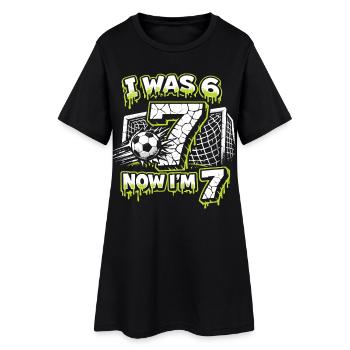 67 Cadeau d’anniversaire de Six Sept Football Boy - Robe T-shirt Femme - noir - Devant