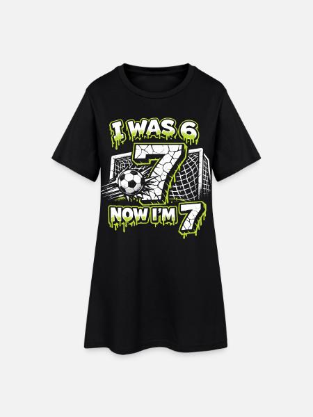67 Six Seven Geburtstag Fussball Junge Geschenk - Frauen T-Shirt-Kleid - Schwarz