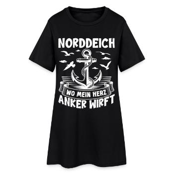 NORDDEICH OÙ MON CŒUR TOMBE Drôle - Robe T-shirt Femme - noir - Devant