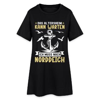 Grand-père, la maison de retraite peut attendre, doit aller à Norddeich - Robe T-shirt Femme - noir - Devant