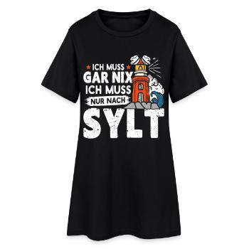 Vacances en mer du Nord N’A RIEN À FAIRE, IL SUFFIT D’ALLER À SYLT - Robe T-shirt Femme - noir - Devant
