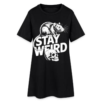 Restez Rat et Crâne Bizarres - Robe T-shirt Femme - noir - Devant