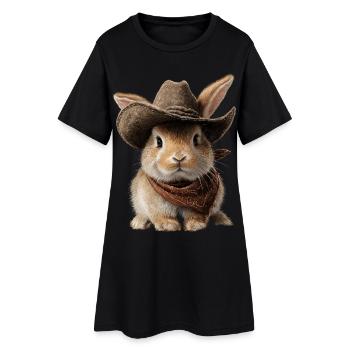 Pays de l’Ouest du Pays de l’Ouest du Chapeau Lapin Lapin - Robe T-shirt Femme - noir - Devant