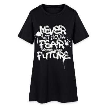 Niemals Angst Zukunft Graffiti Zitat - Frauen T-Shirt-Kleid - Schwarz - Vorne