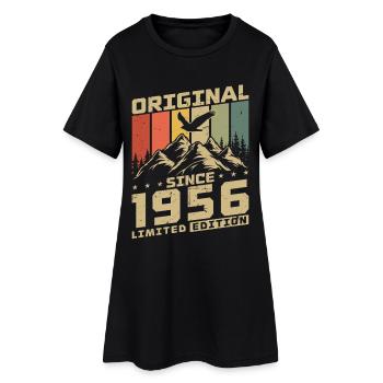 Cadeau d’anniversaire original vintage de 1956 - Robe T-shirt Femme - noir - Devant