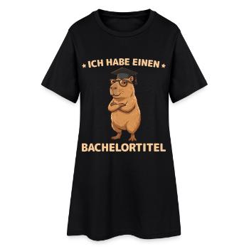 Bachelor 2026 Capybara Spruch zum Uni-Abschluss - Frauen T-Shirt-Kleid - Schwarz - Vorne