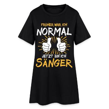 Chanteur disant - Robe T-shirt Femme - noir - Devant
