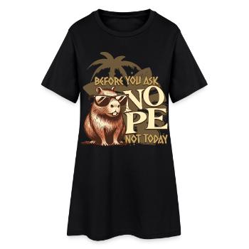 Capybara NON Pas aujourd’hui T-shirt rétro - Robe T-shirt Femme - noir - Devant