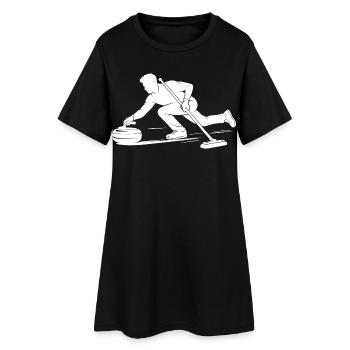 Joueurs de curling Sports d’hiver Curling - Robe T-shirt Femme - noir - Devant