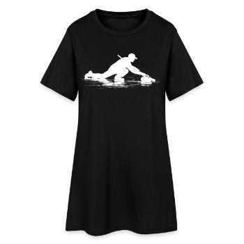 Joueurs de curling Sports d’hiver Curling - Robe T-shirt Femme - noir - Devant