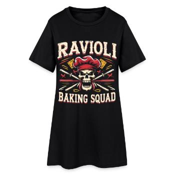 Équipe de Boulangerie Ravioli - Robe T-shirt Femme - noir - Devant