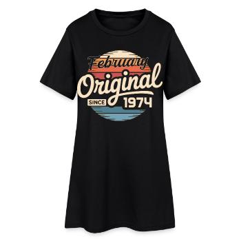 Février 1974 Cadeau d’anniversaire Février 1974 - Robe T-shirt Femme - noir - Devant